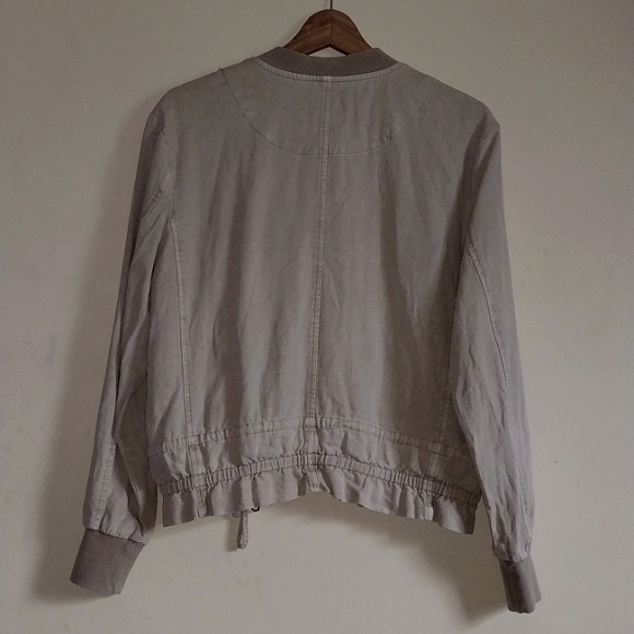 Lucky Brand * Linen Blend * Bomber Jacket *  Medium * Lagenlook - Picture 3 of 7